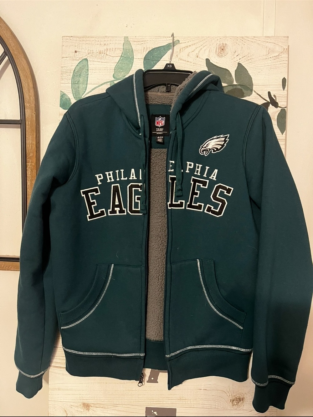 NFL Teal Green Philadelphia Eagles Hooded Puffer Jacket